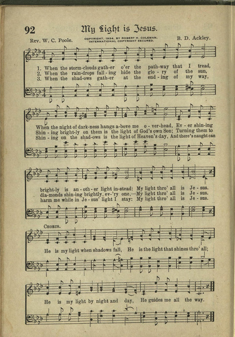 Harvest Hymns: Singable Gospel Songs page 92