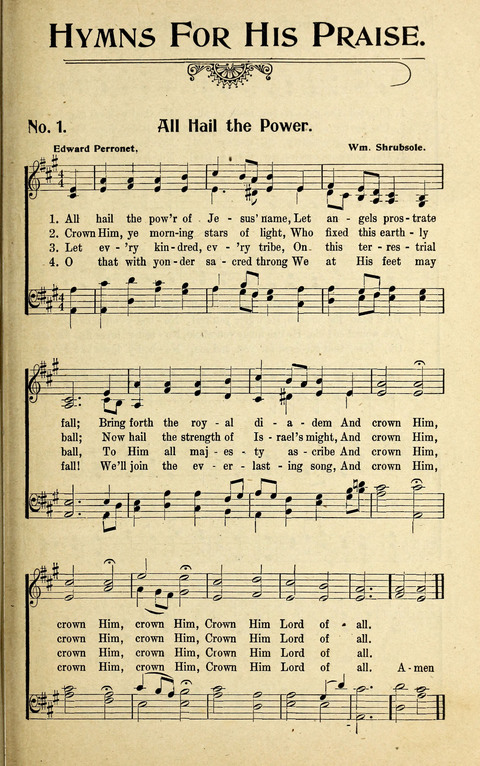 Hymns for His Praise: No. 2 page 1