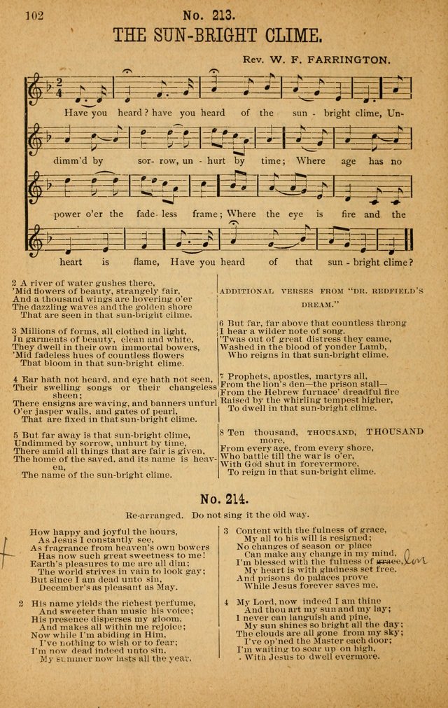 The Highway Hymnal: a choice collection of popular hymns and music, new and old. Arranged for the work in camp, convention, church and home page 102
