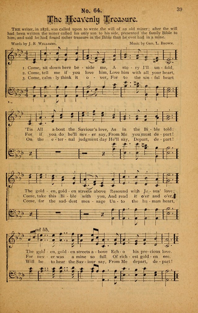 The Highway Hymnal: a choice collection of popular hymns and music, new and old. Arranged for the work in camp, convention, church and home page 39