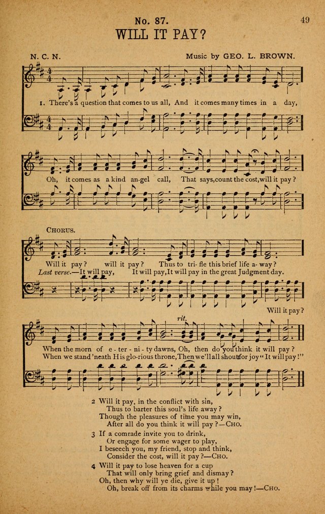 The Highway Hymnal: a choice collection of popular hymns and music, new and old. Arranged for the work in camp, convention, church and home page 49