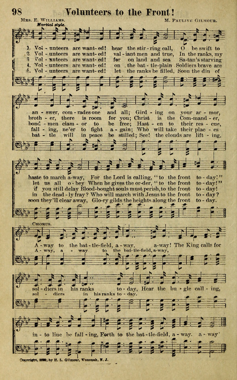 Hosannas to the King: A collection of Gospel Hymns suited to Church, Sunday School and Evangelistic Services page 100