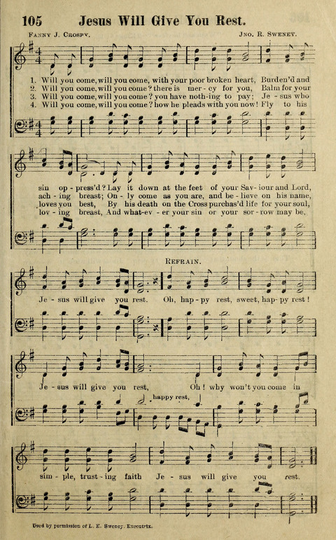 Hosannas to the King: A collection of Gospel Hymns suited to Church, Sunday School and Evangelistic Services page 107