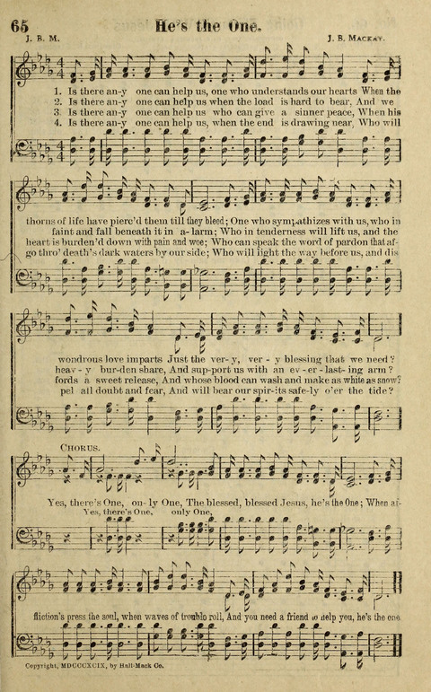 Hosannas to the King: A collection of Gospel Hymns suited to Church, Sunday School and Evangelistic Services page 67