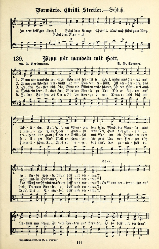 Heils-Lieder, eine Sammlung Geistlicher Lieder für Sonntagsschulen, Jugendvereine page 109