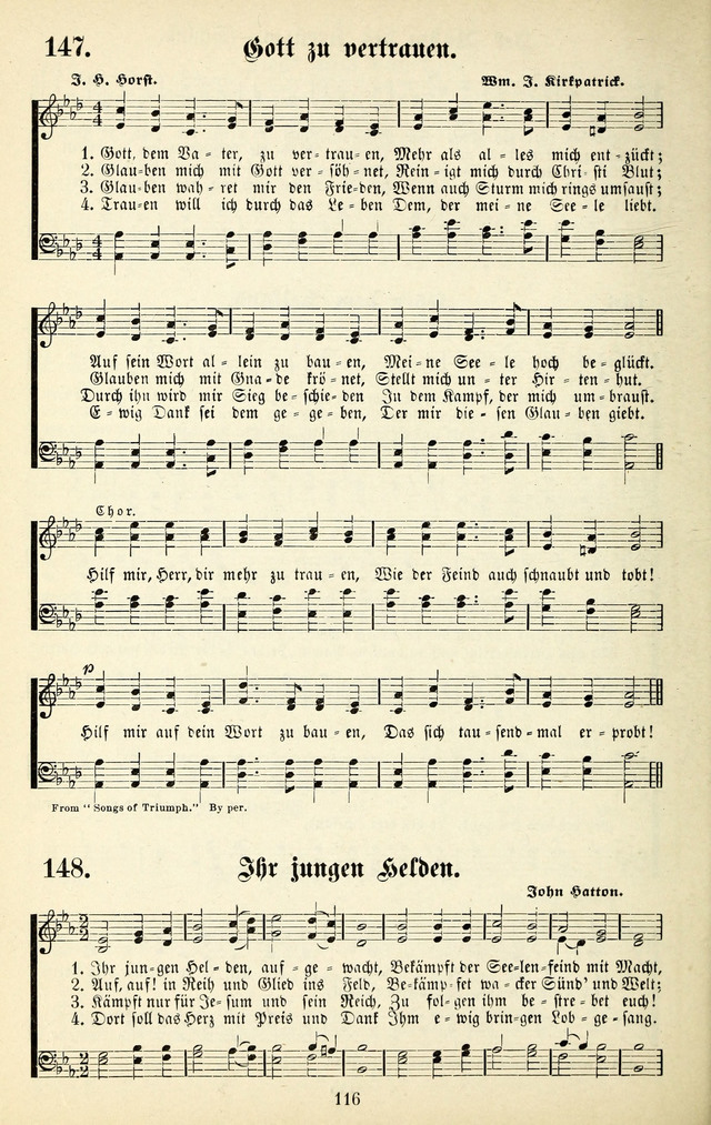 Heils-Lieder, eine Sammlung Geistlicher Lieder für Sonntagsschulen, Jugendvereine page 114