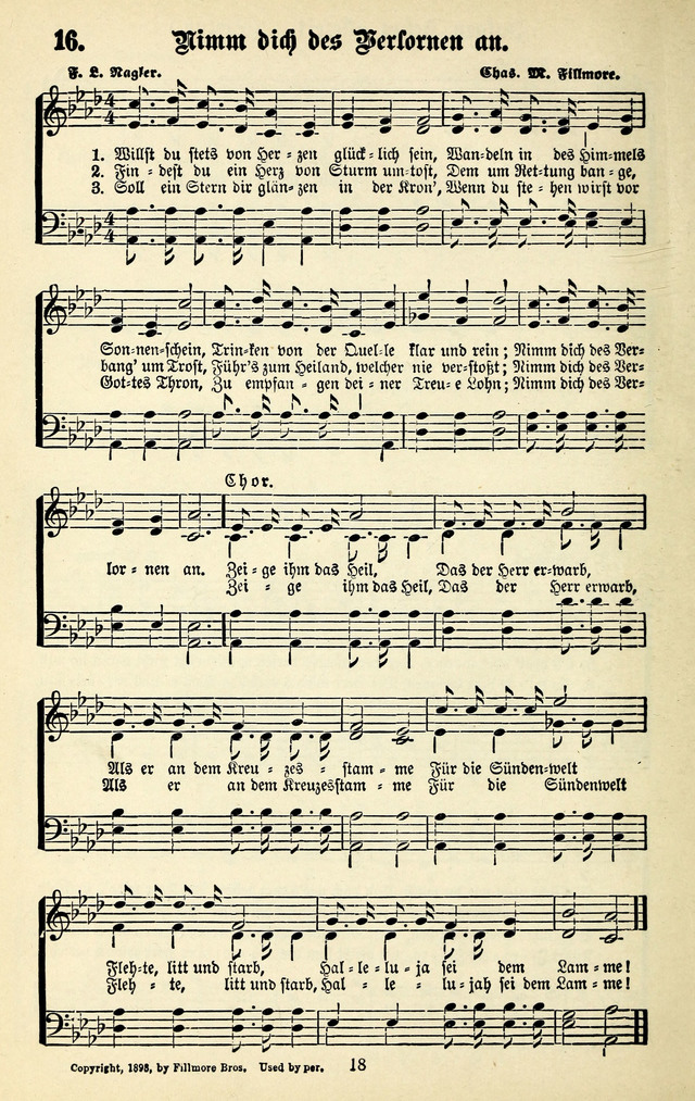 Heils-Lieder, eine Sammlung Geistlicher Lieder für Sonntagsschulen, Jugendvereine page 16