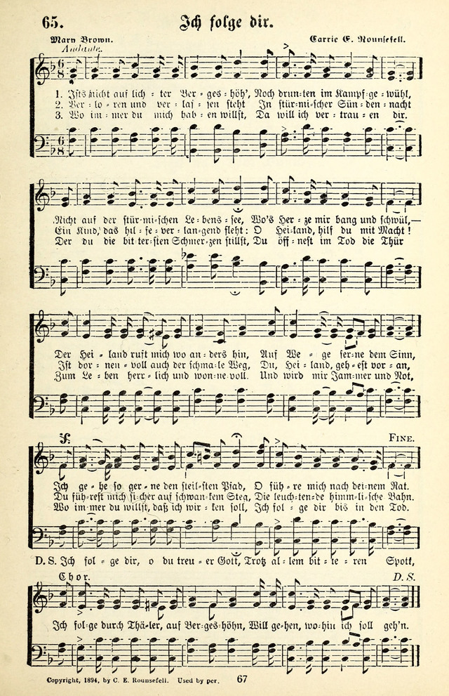 Heils-Lieder, eine Sammlung Geistlicher Lieder für Sonntagsschulen, Jugendvereine page 65