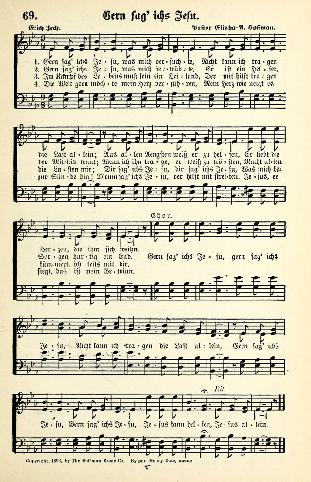 Heils-Lieder, eine Sammlung Geistlicher Lieder für Sonntagsschulen, Jugendvereine page 69