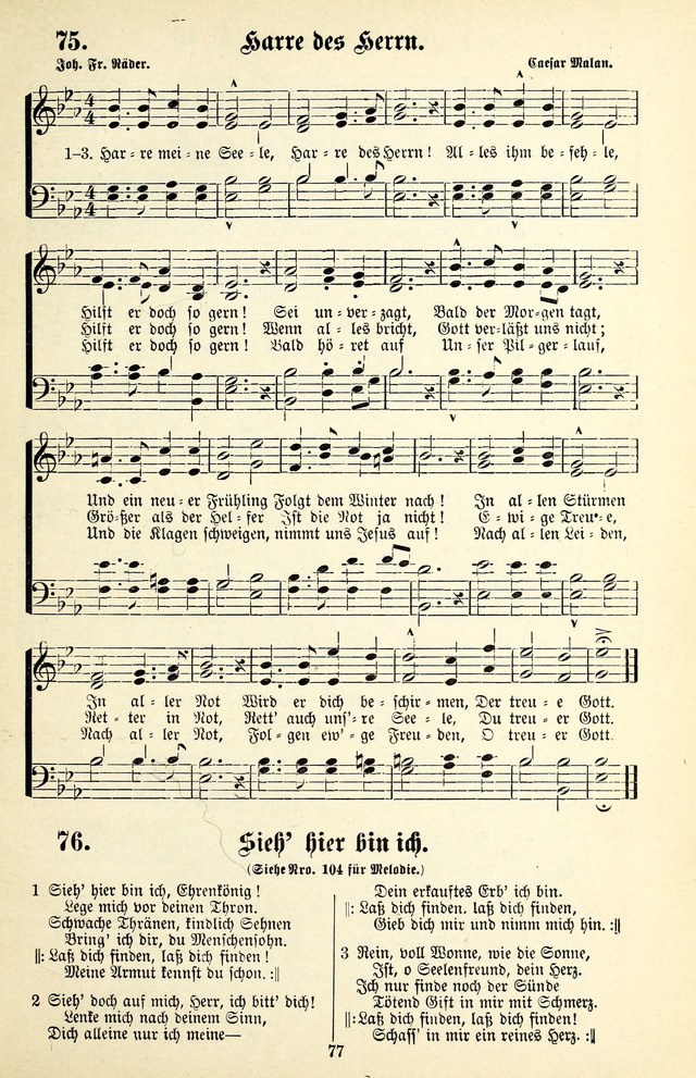 Heils-Lieder, eine Sammlung Geistlicher Lieder für Sonntagsschulen, Jugendvereine page 75