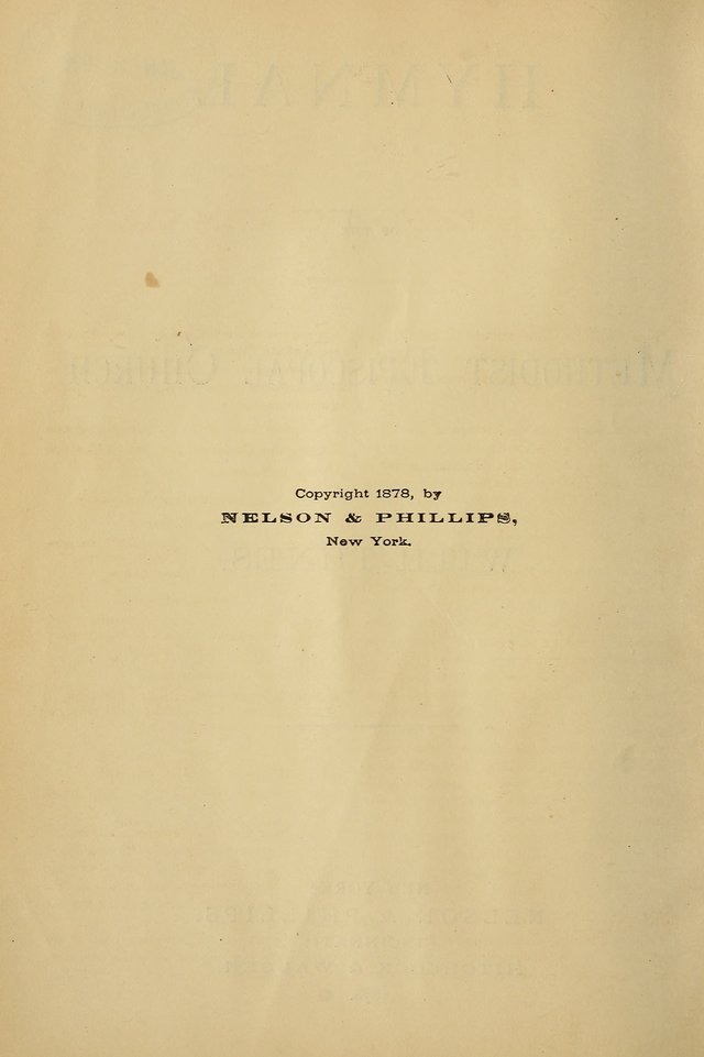 Hymnal of the Methodist Episcopal Church page vi