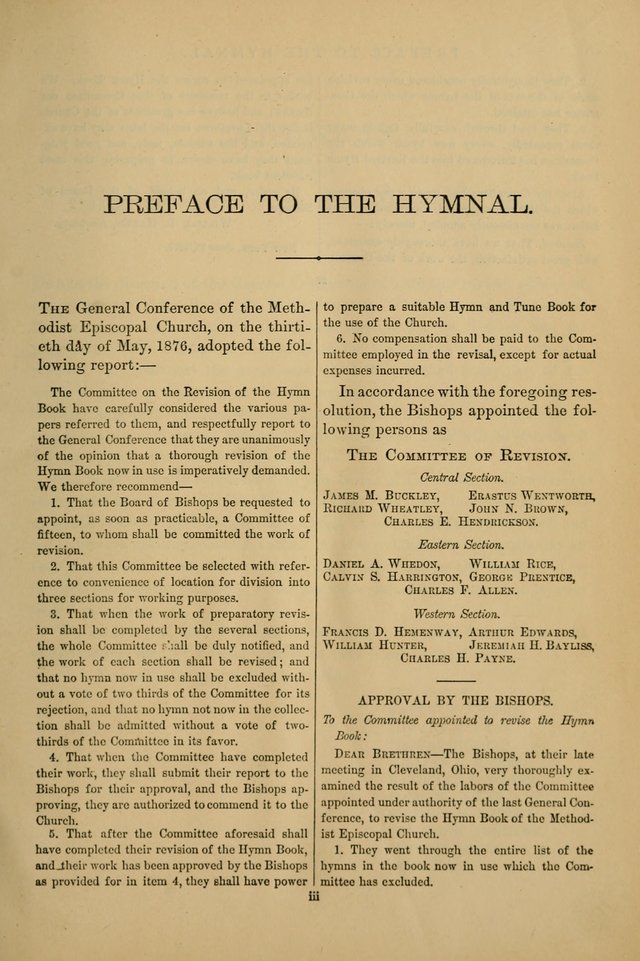 Hymnal of the Methodist Episcopal Church page vii