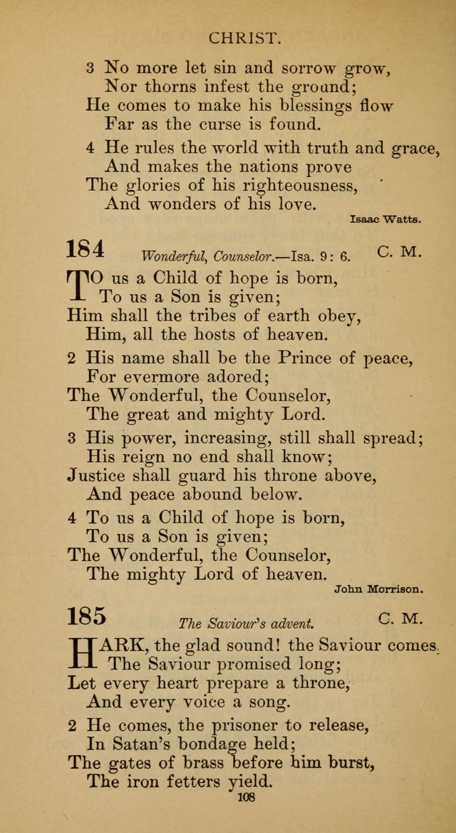Hymnal of the Methodist Episcopal Church page 108