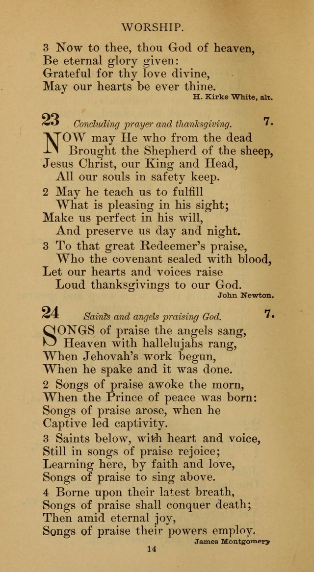 Hymnal of the Methodist Episcopal Church page 14