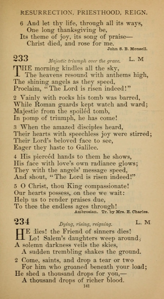 Hymnal of the Methodist Episcopal Church page 141