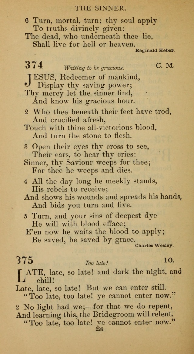 Hymnal of the Methodist Episcopal Church page 226