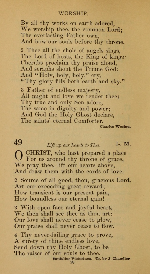 Hymnal of the Methodist Episcopal Church page 28