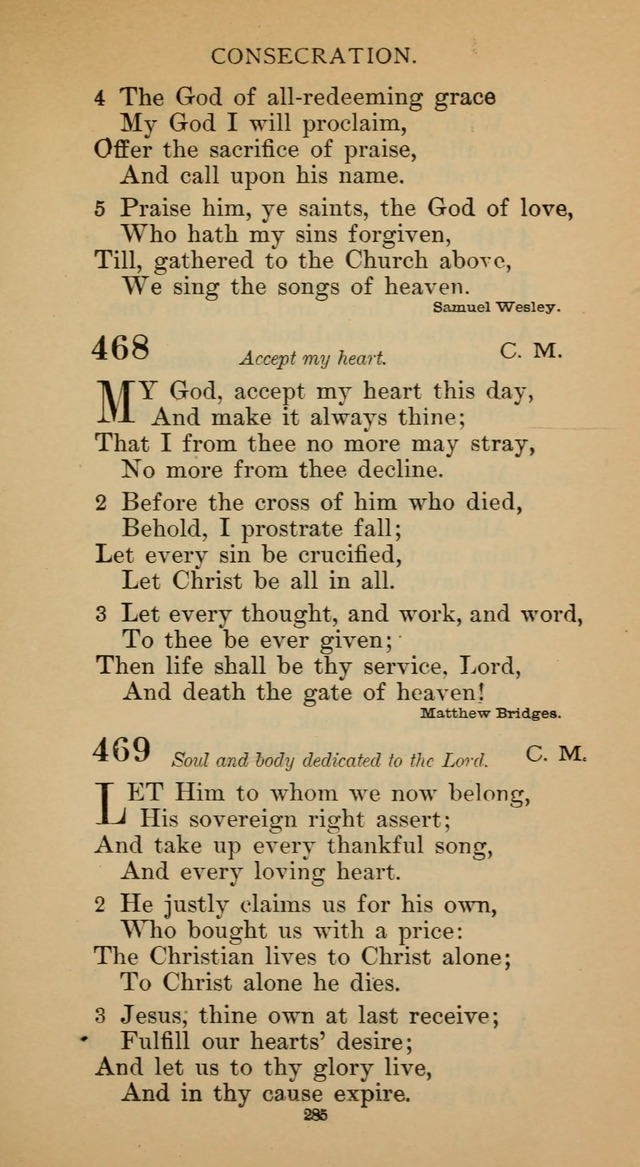 Hymnal of the Methodist Episcopal Church page 285