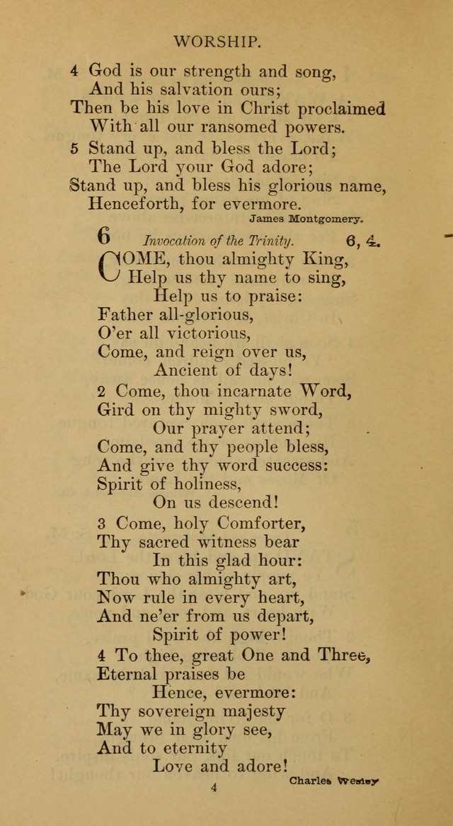 Hymnal of the Methodist Episcopal Church page 4