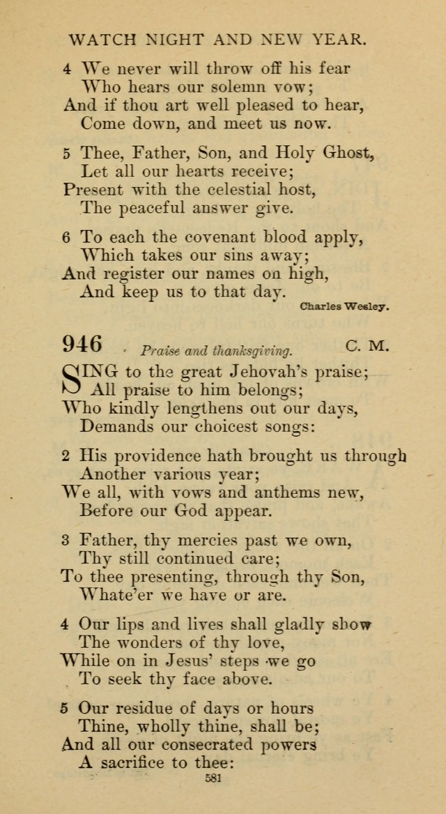 Hymnal of the Methodist Episcopal Church page 581