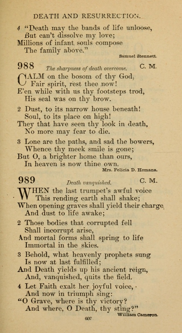 Hymnal of the Methodist Episcopal Church page 607