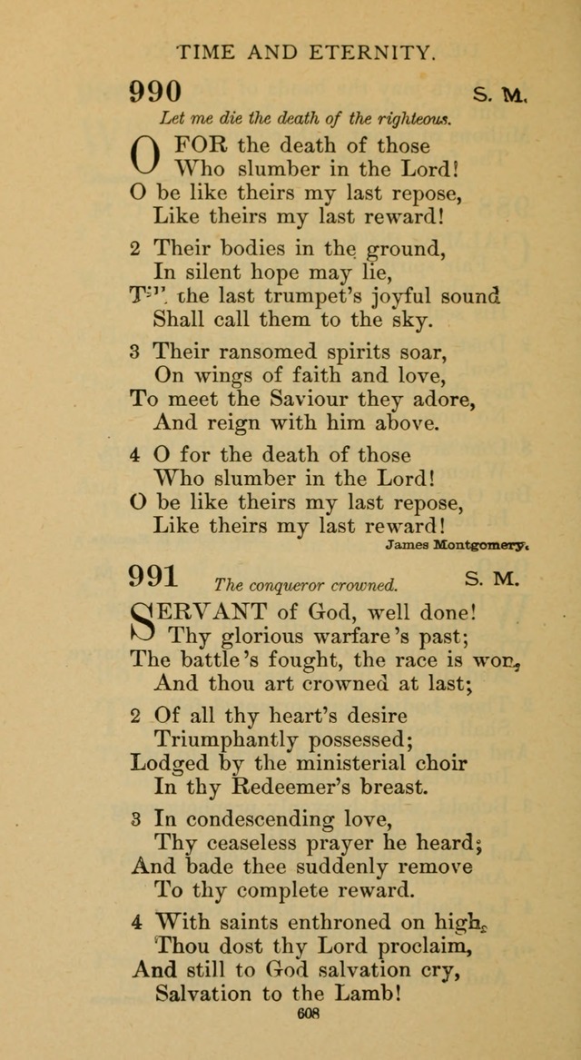 Hymnal of the Methodist Episcopal Church page 608
