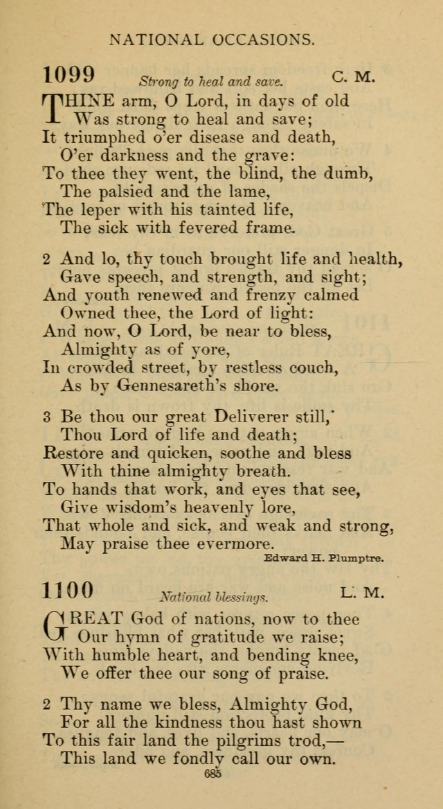 Hymnal of the Methodist Episcopal Church page 685