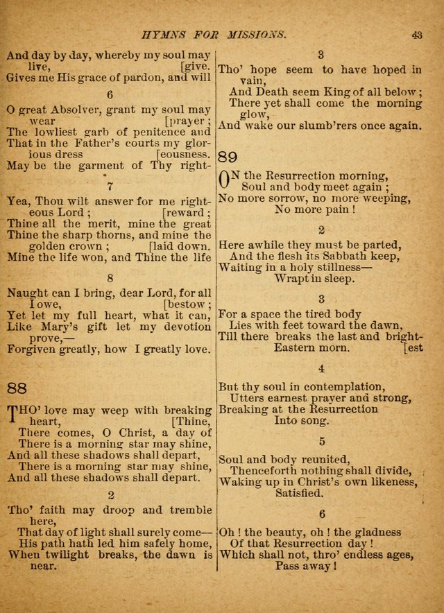 Hymns for Missions with Tunes (Words only) page 44