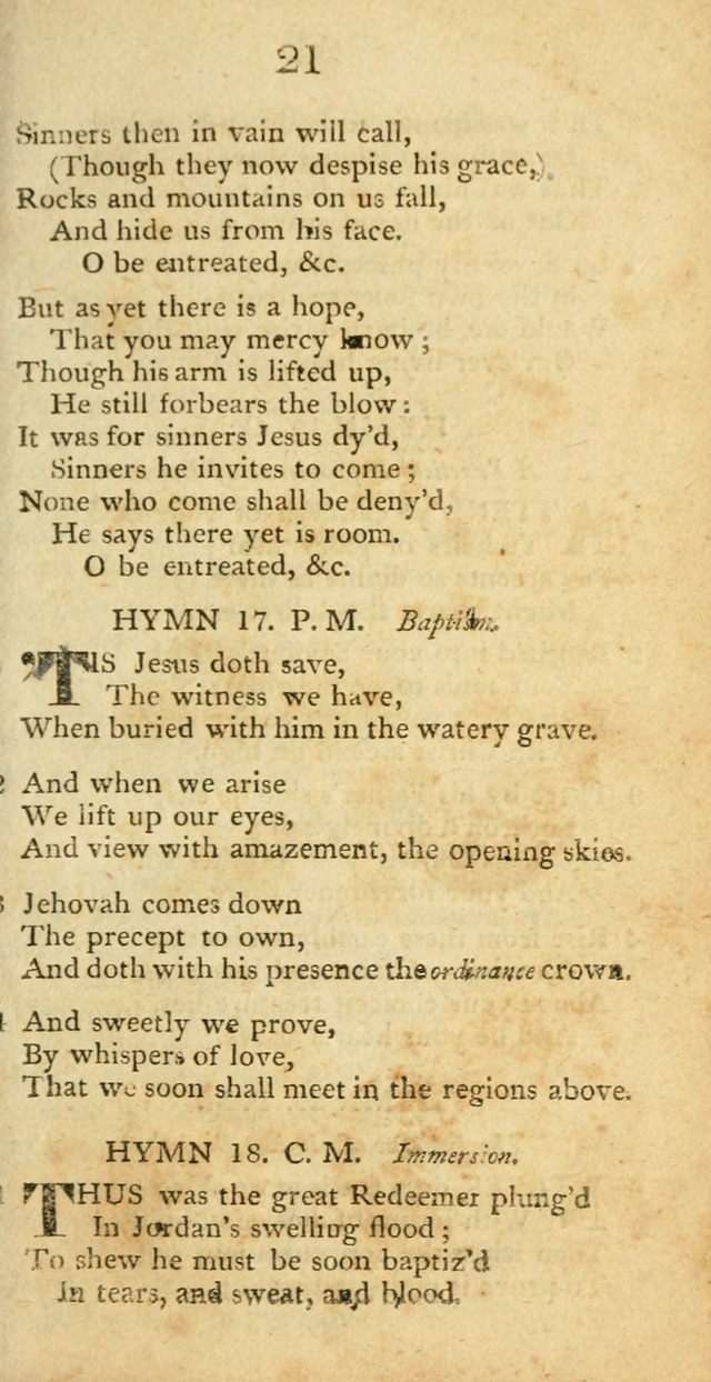 Hymns, Original and  Selected, for the Use of Christians. (5th ed. corr.) page 21
