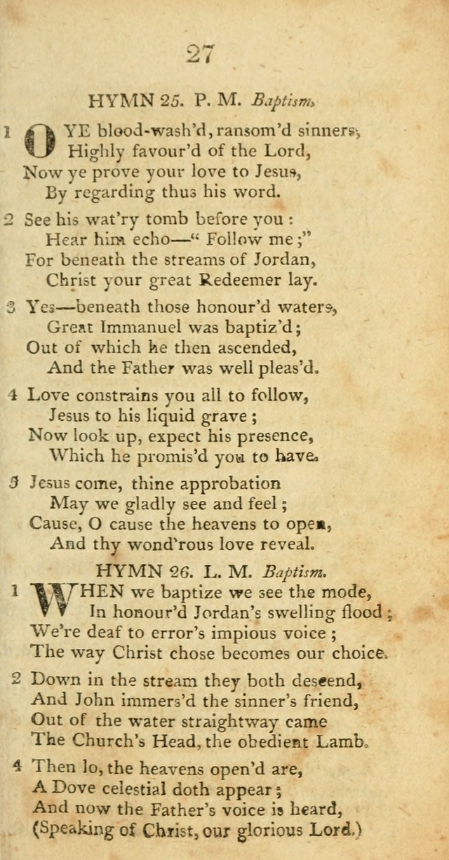 Hymns, Original and  Selected, for the Use of Christians. (5th ed. corr.) page 27