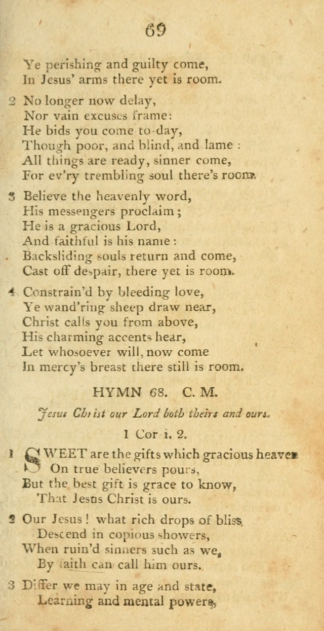 Hymns, Original and  Selected, for the Use of Christians. (5th ed. corr.) page 69