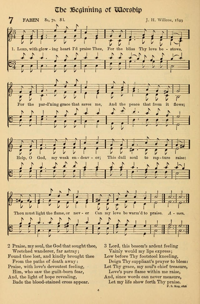 Hymns of Worship and Service (Chapel Ed., 4th ed.) page 4