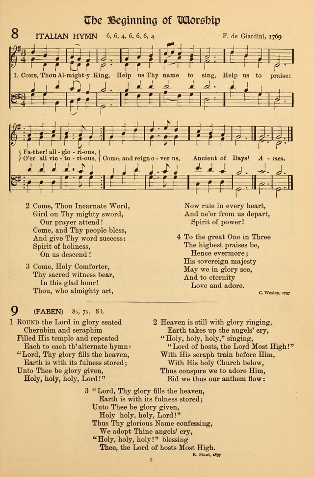 Hymns of Worship and Service (Chapel Ed., 4th ed.) page 5