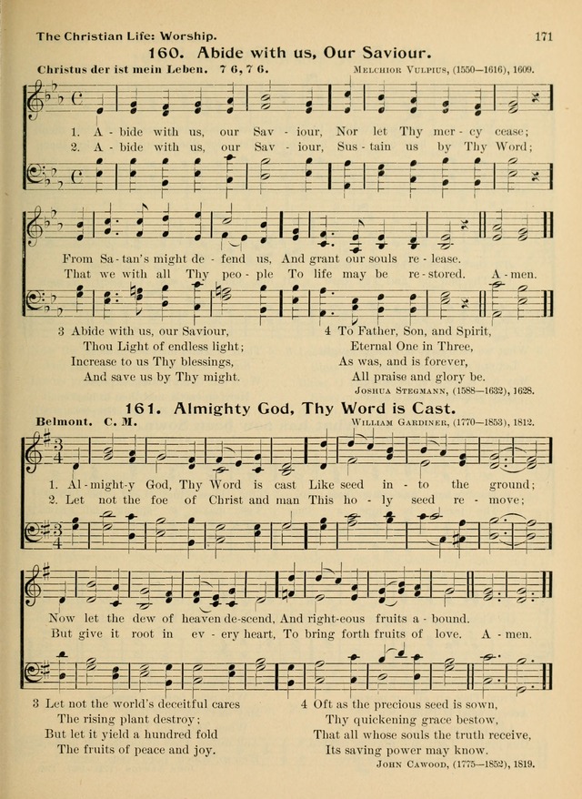Hymnal and Order of Service: for churches and Sunday-schools page 171