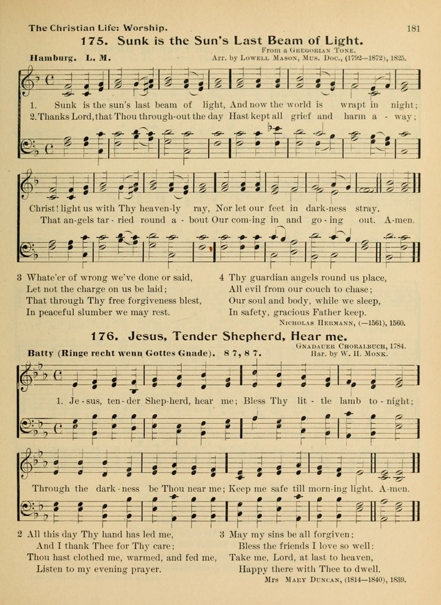 Hymnal and Order of Service: for churches and Sunday-schools page 181