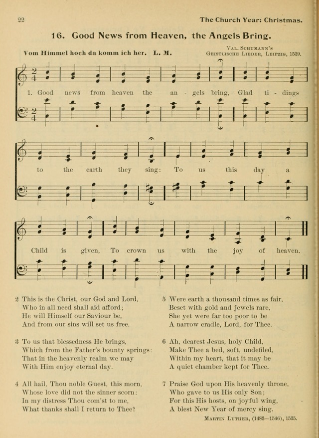 Hymnal and Order of Service: for churches and Sunday-schools page 22