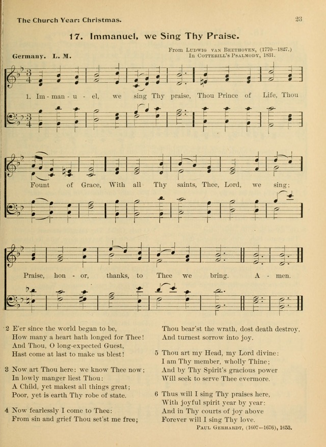 Hymnal and Order of Service: for churches and Sunday-schools page 23