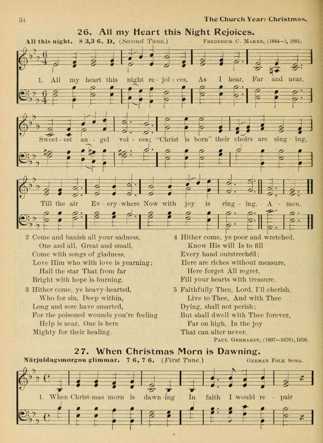 Hymnal and Order of Service: for churches and Sunday-schools page 34