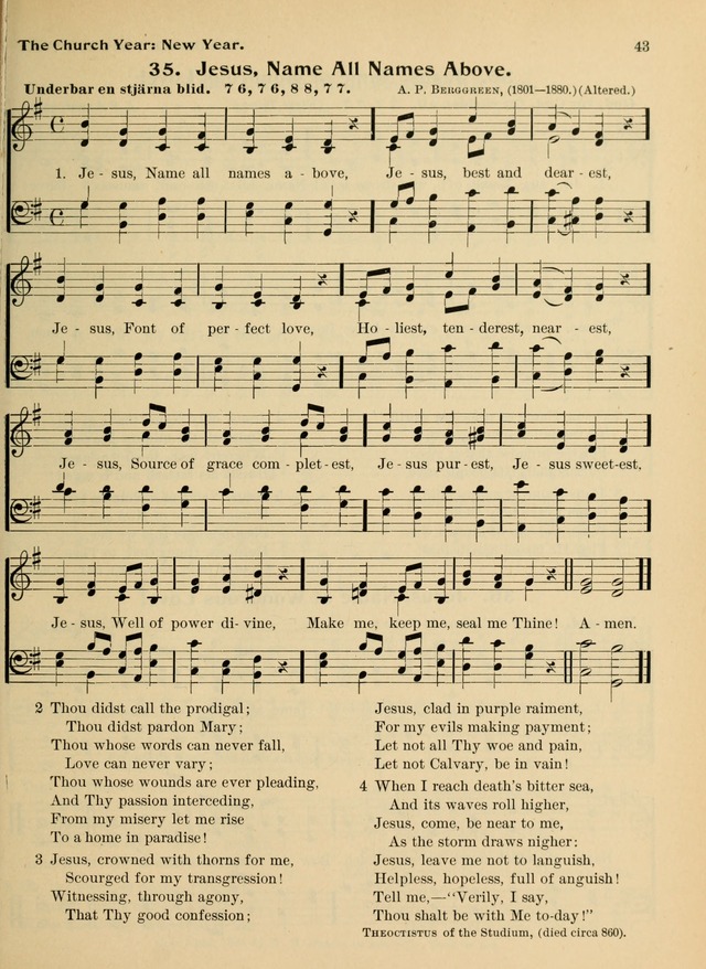 Hymnal and Order of Service: for churches and Sunday-schools page 43