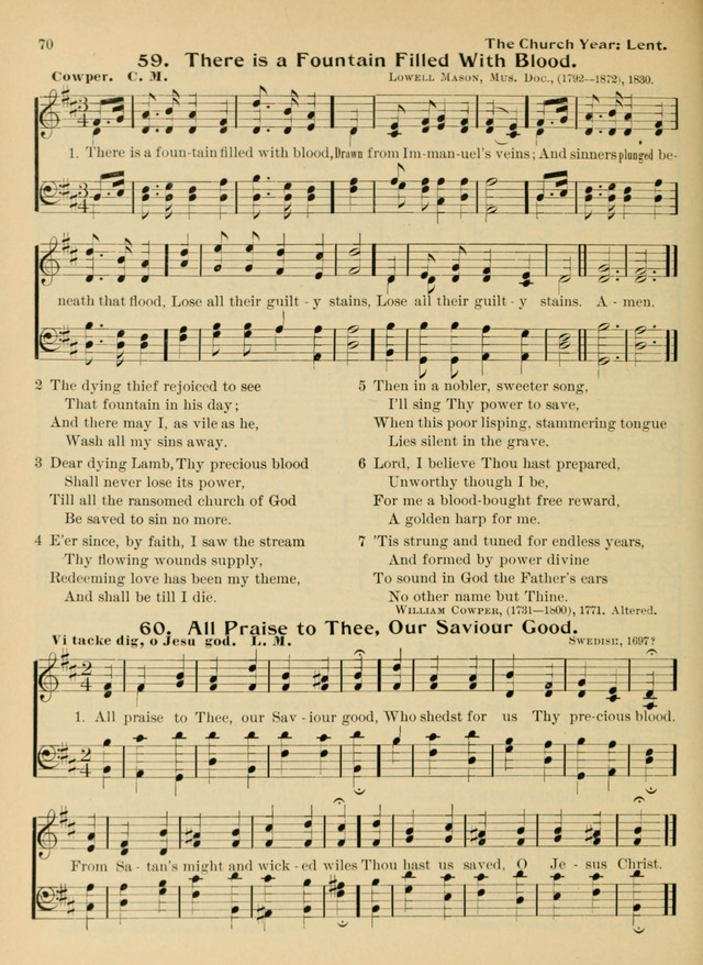 Hymnal and Order of Service: for churches and Sunday-schools page 70