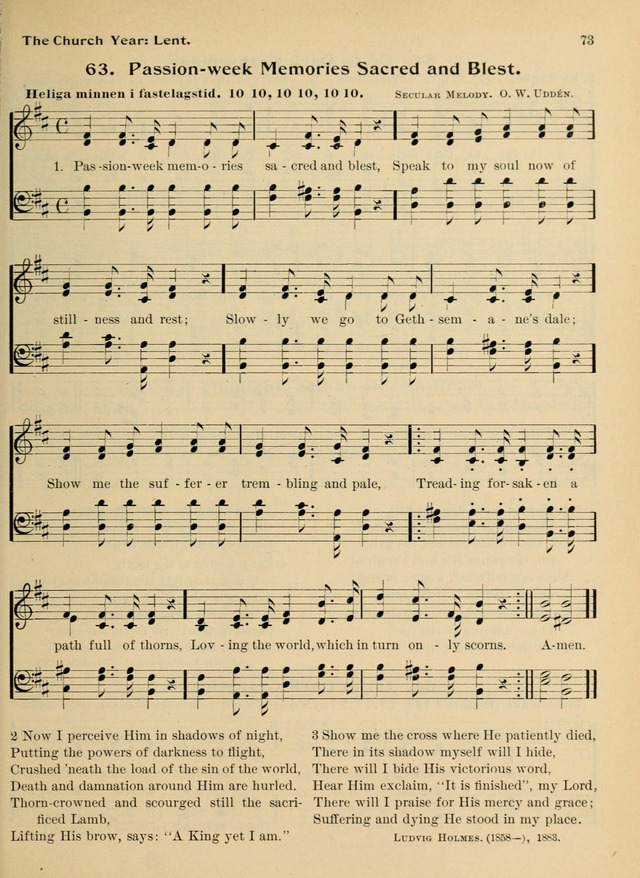 Hymnal and Order of Service: for churches and Sunday-schools page 73