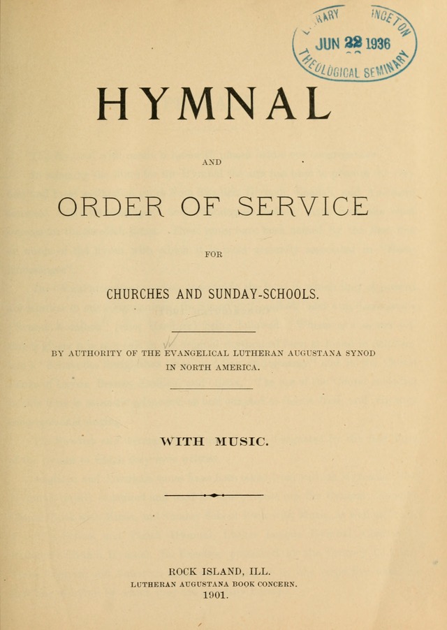 Hymnal and Order of Service: for churches and Sunday-schools page vii