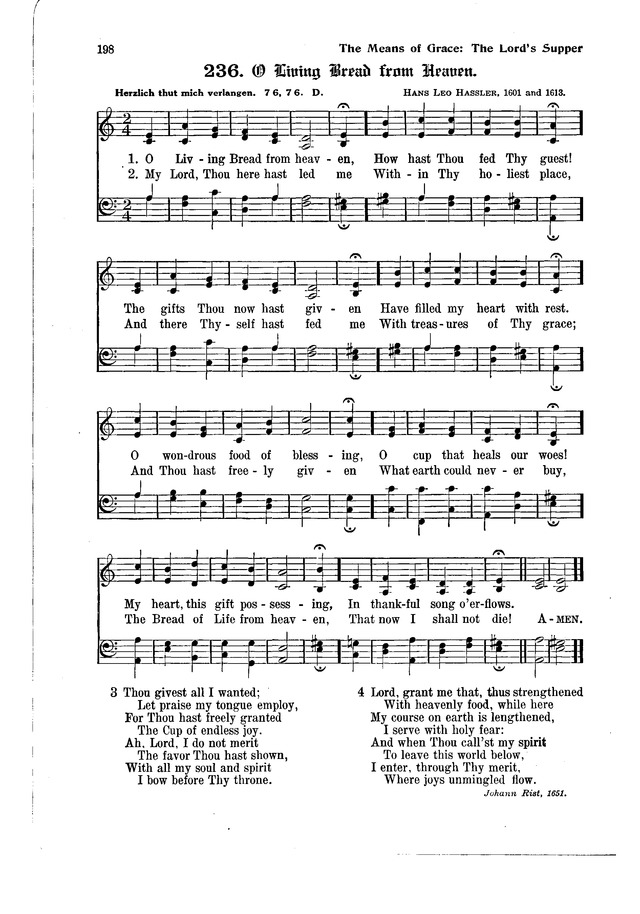 The Hymnal and Order of Service page 198
