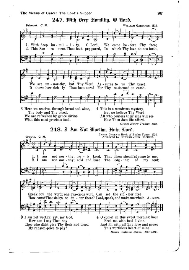 The Hymnal and Order of Service page 207