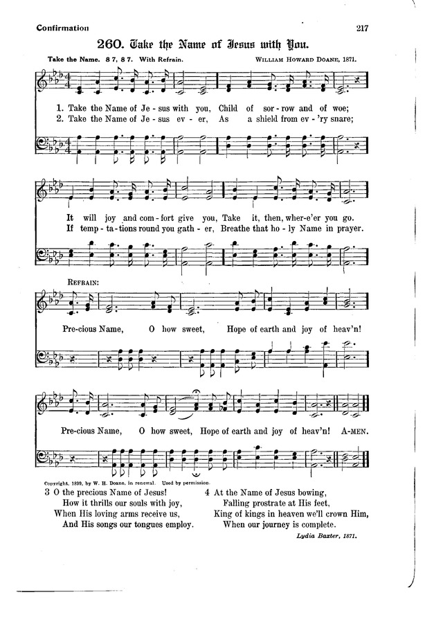 The Hymnal and Order of Service page 217