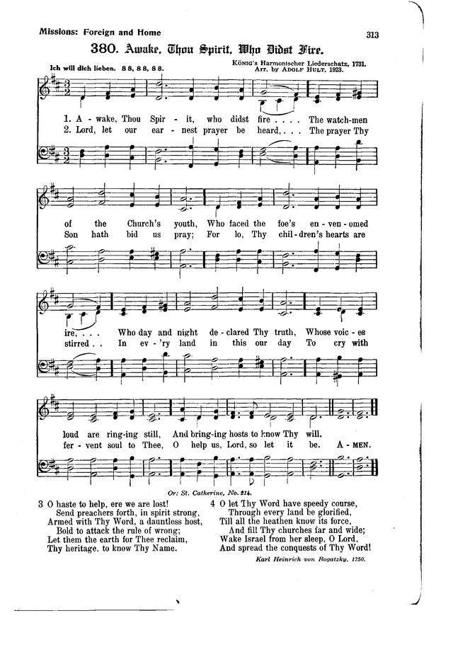 The Hymnal and Order of Service page 313