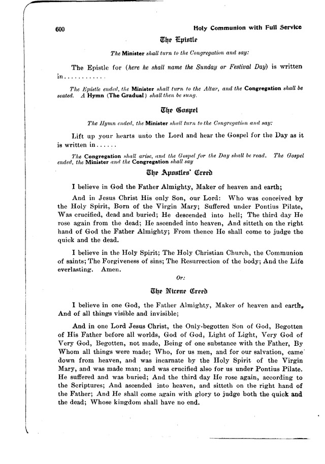 The Hymnal and Order of Service page 600
