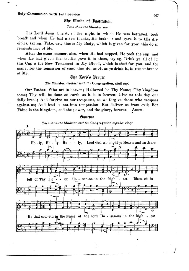 The Hymnal and Order of Service page 607