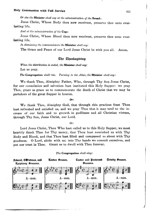 The Hymnal and Order of Service page 611