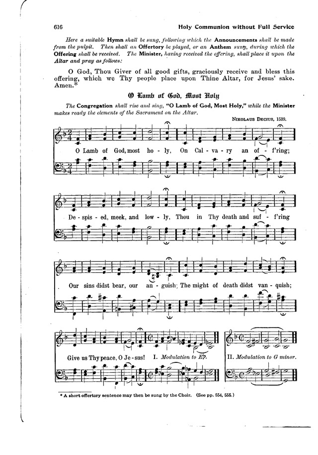 The Hymnal and Order of Service page 616